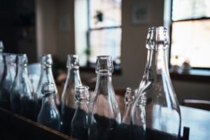 Bottiglie di vetro alimentare